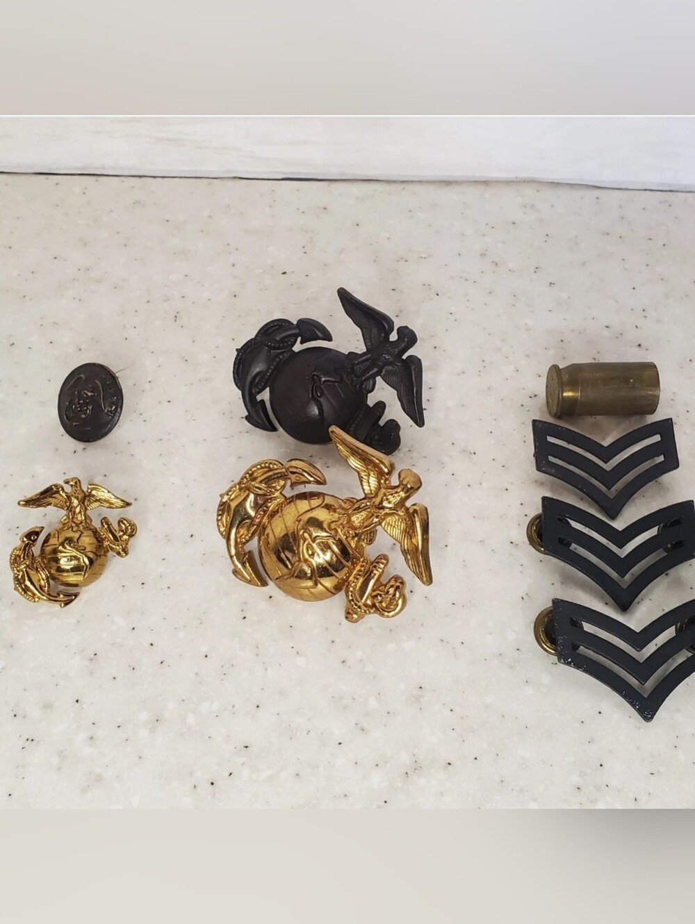 USMC United States Marine Corp Vintage Military Insignia Pin Chevron Eagle Globe